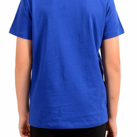 Emporio Armani EA7 Boys Bright Blue Short Sleeve Logo Print Crewneck T-Shirt - Picture 7 of 7